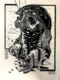 “no name” woodcut print
